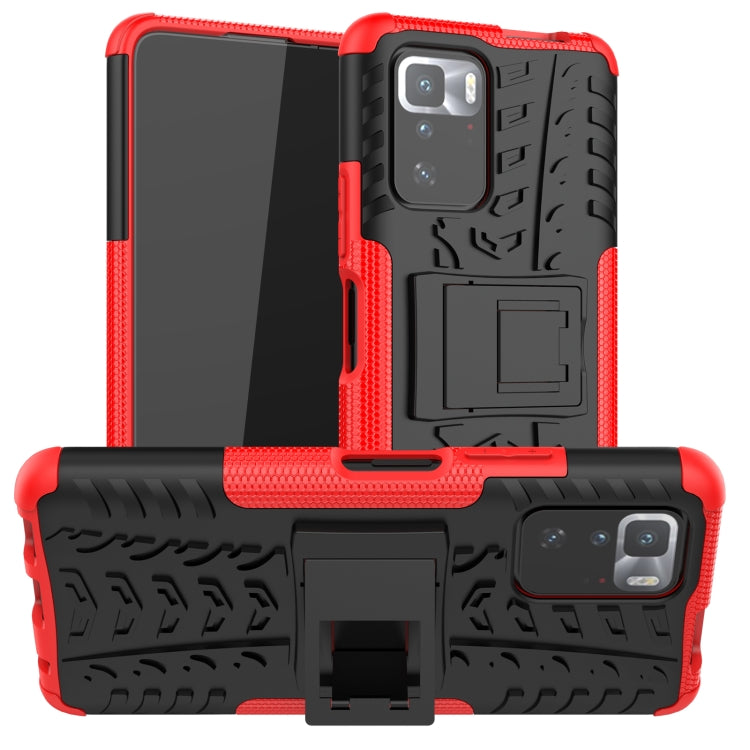 Tire Texture Shockproof TPU+PC Protective Case with Holder