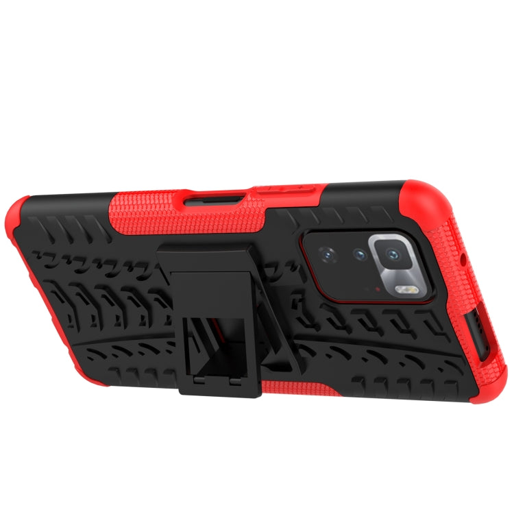 Tire Texture Shockproof TPU+PC Protective Case with Holder, For Xiaomi Poco X3 GT, For Samsung Galaxy A22 4G