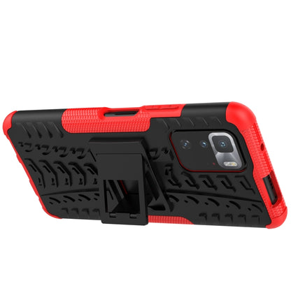Tire Texture Shockproof TPU+PC Protective Case with Holder, For Xiaomi Poco X3 GT, For Samsung Galaxy A22 4G