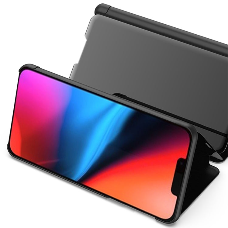 Plated Mirror Horizontal Flip Leather Case with Holder