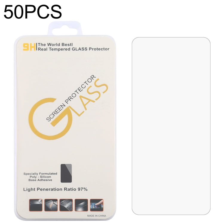 50 PCS 0.26mm 9H 2.5D Tempered Glass Film