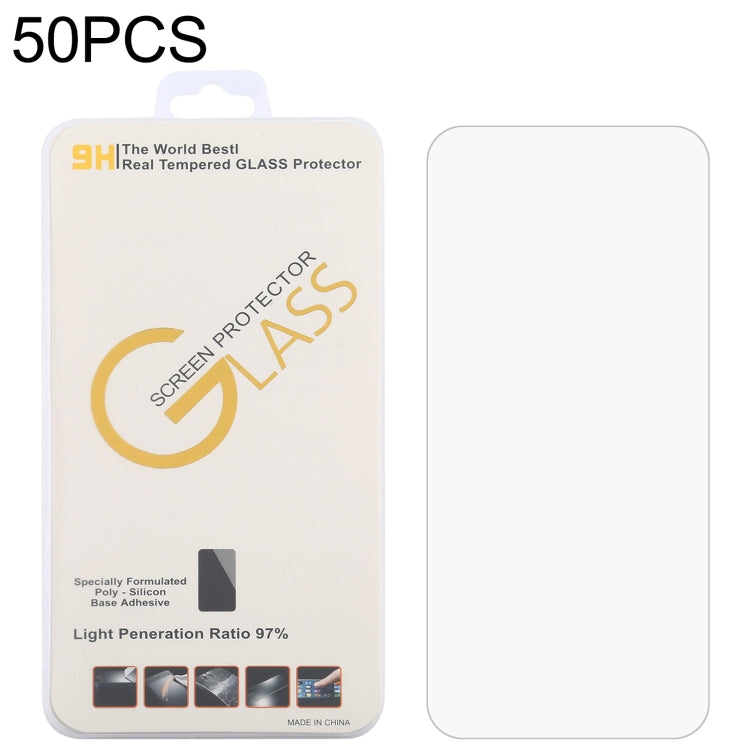 50 PCS 0.26mm 9H 2.5D Tempered Glass Film