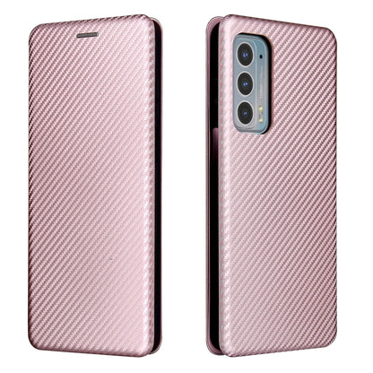 Carbon Fiber Texture Magnetic Horizontal Flip TPU + PC + PU Leather Case with Card Slot, For Motorola Edge 20, For Samsung Galaxy Z Fold3 5G, For OnePlus Nord 2 5G