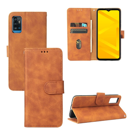 Solid Color Skin Feel Magnetic Buckle Horizontal Flip Calf Texture PU Leather Case with Holder & Card Slots & Wallet