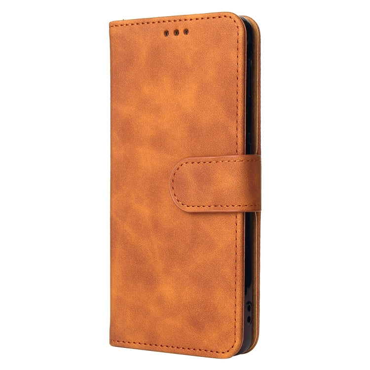 Solid Color Skin Feel Magnetic Buckle Horizontal Flip Calf Texture PU Leather Case with Holder & Card Slots & Wallet