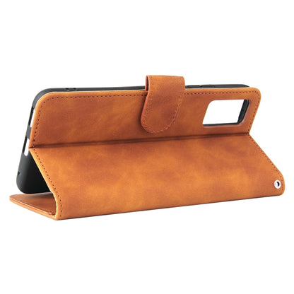 Solid Color Skin Feel Magnetic Buckle Horizontal Flip Calf Texture PU Leather Case with Holder & Card Slots & Wallet