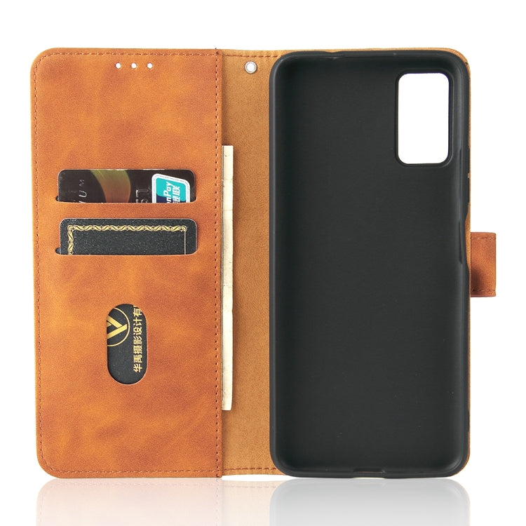 Solid Color Skin Feel Magnetic Buckle Horizontal Flip Calf Texture PU Leather Case with Holder & Card Slots & Wallet