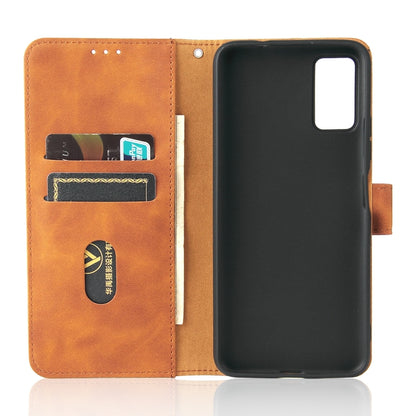 Solid Color Skin Feel Magnetic Buckle Horizontal Flip Calf Texture PU Leather Case with Holder & Card Slots & Wallet
