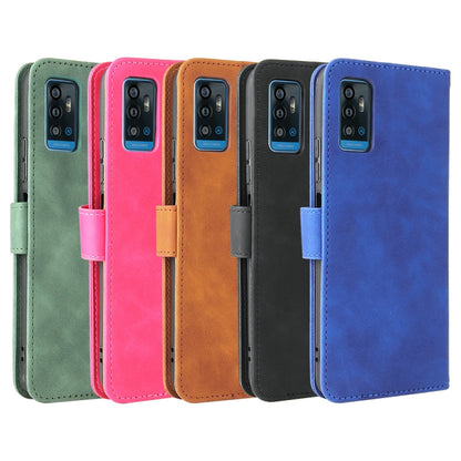 Solid Color Skin Feel Magnetic Buckle Horizontal Flip Calf Texture PU Leather Case with Holder & Card Slots & Wallet