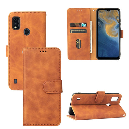 Solid Color Skin Feel Magnetic Buckle Horizontal Flip Calf Texture PU Leather Case with Holder & Card Slots & Wallet
