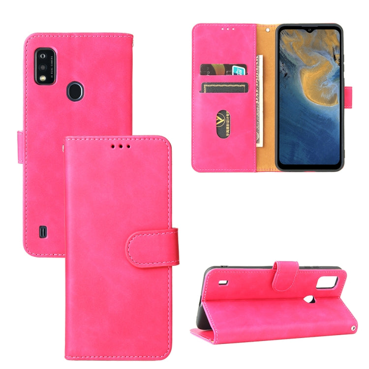 Solid Color Skin Feel Magnetic Buckle Horizontal Flip Calf Texture PU Leather Case with Holder & Card Slots & Wallet