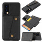 Double Buckle PU + TPU Shockproof Magnetic Protective Case with Card Slot & Holder