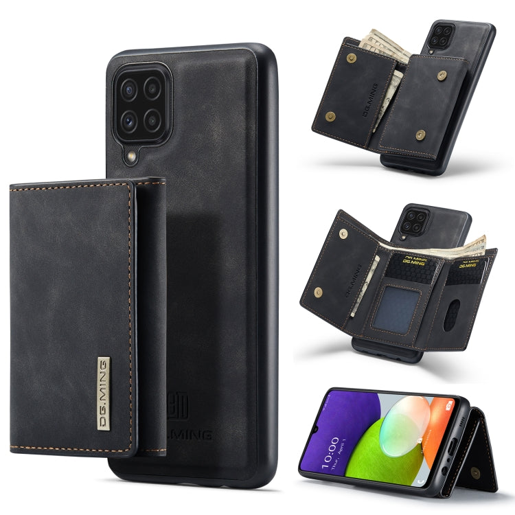 DG.MING M1 Series 3-Fold Multi Card Wallet + Magnetic Back Cover Shockproof Case with Holder Function