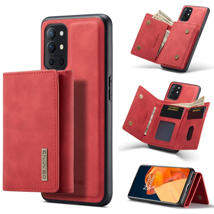 DG.MING M1 Series 3-Fold Multi Card Wallet + Magnetic Back Cover Shockproof Case with Holder Function