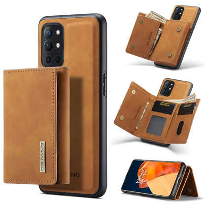 DG.MING M1 Series 3-Fold Multi Card Wallet + Magnetic Back Cover Shockproof Case with Holder Function