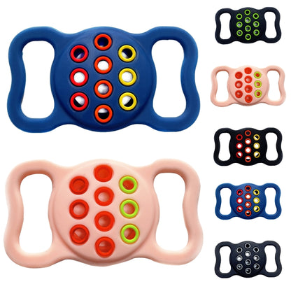 Pet Dog Cat Collar Dual-color Shockproof Silicone Protective Cover Case, For AirTag