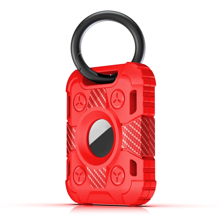 Tank Armor Anti-scratch Shockproof Carbon Fiber TPU Protective Cover Case with Keychain Ring Loop