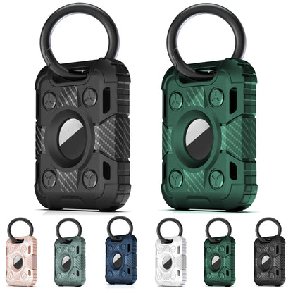 Tank Armor Anti-scratch Shockproof Carbon Fiber TPU Protective Cover Case with Keychain Ring Loop