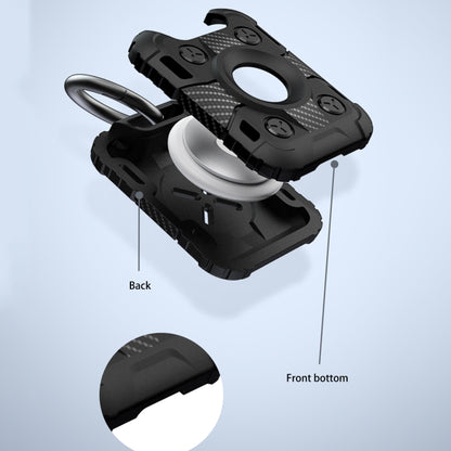 Tank Armor Anti-scratch Shockproof Carbon Fiber TPU Protective Cover Case with Keychain Ring Loop