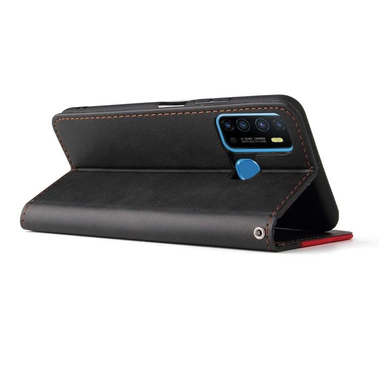 Business Stitching-Color Horizontal Flip PU Leather Case with Holder & Card Slots & Photo Frame