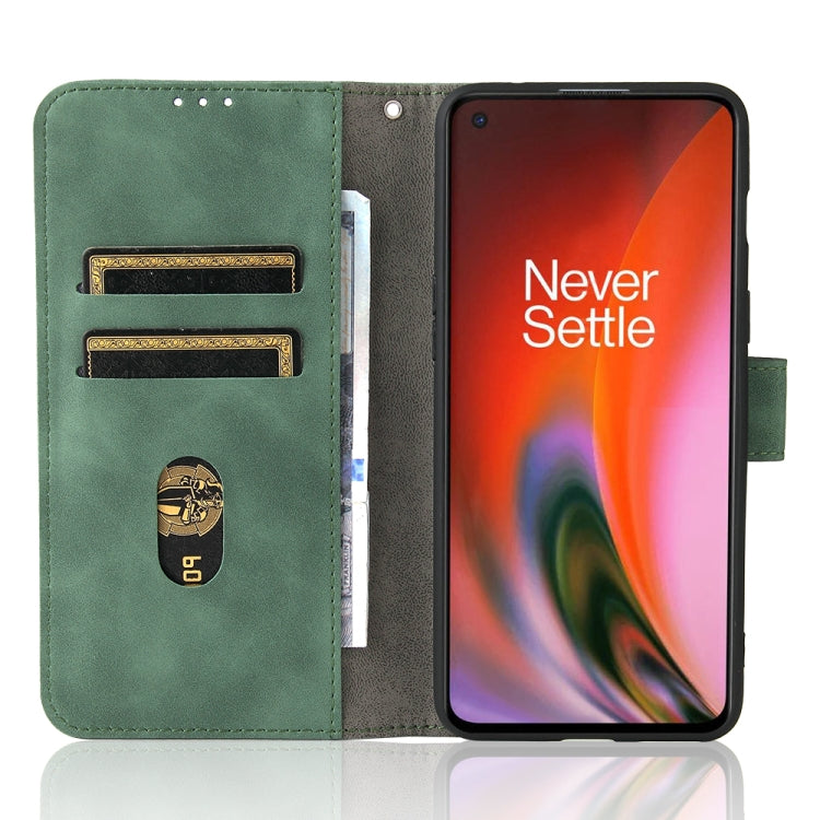 Solid Color Skin Feel Magnetic Buckle Horizontal Flip Calf Texture PU Leather Case with Holder & Card Slots & Wallet, For OnePlus Nord 2 5G