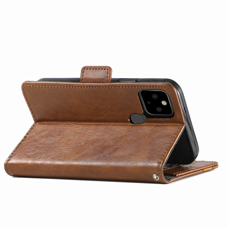 CaseNeo Business Splicing Dual Magnetic Buckle Horizontal Flip PU Leather Case with Holder & Card Slots & Wallet, For Google Pixel 5a 5G