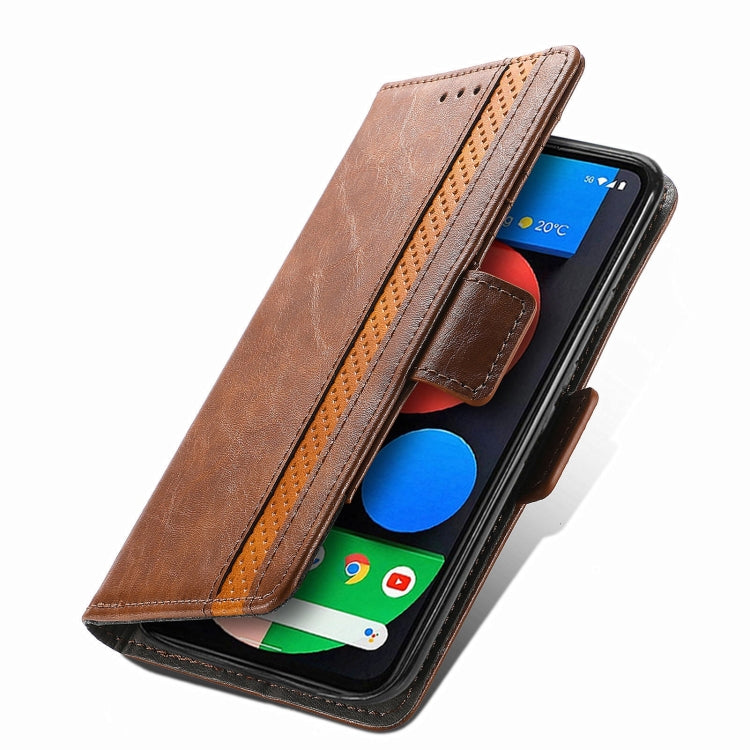 CaseNeo Business Splicing Dual Magnetic Buckle Horizontal Flip PU Leather Case with Holder & Card Slots & Wallet, For Google Pixel 5a 5G