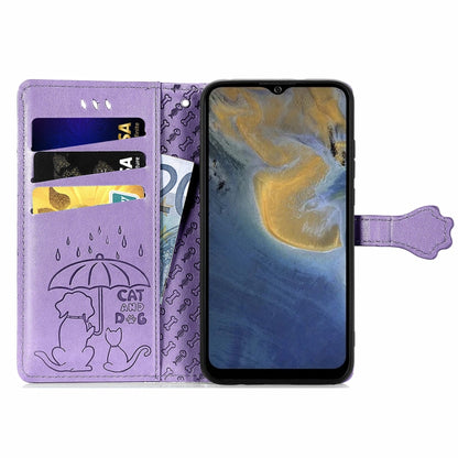 Lovely Cat and Dog Embossing Pattern Horizontal Flip Leather Case , with Holder & Card Slots & Wallet & Cartoon Clasp & Lanyard