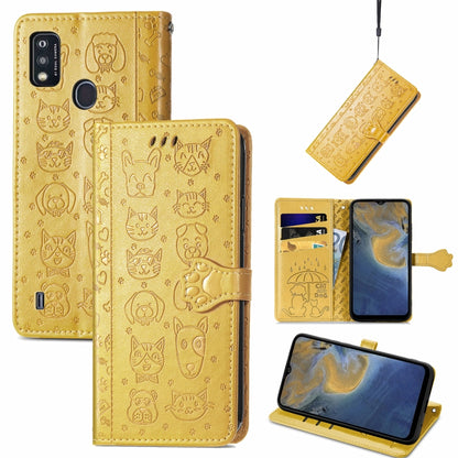 Lovely Cat and Dog Embossing Pattern Horizontal Flip Leather Case , with Holder & Card Slots & Wallet & Cartoon Clasp & Lanyard