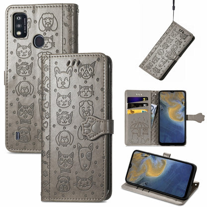 Lovely Cat and Dog Embossing Pattern Horizontal Flip Leather Case , with Holder & Card Slots & Wallet & Cartoon Clasp & Lanyard
