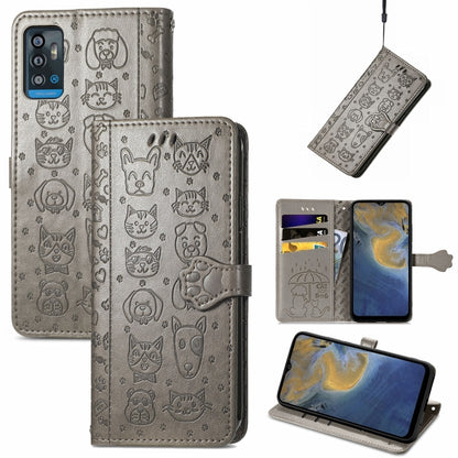 Lovely Cat and Dog Embossing Pattern Horizontal Flip Leather Case , with Holder & Card Slots & Wallet & Cartoon Clasp & Lanyard