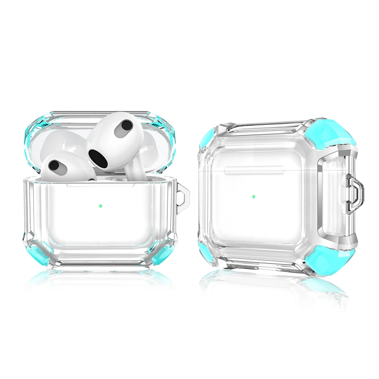 Anti-drop Transparent PC Two-color Earphone Protective Case with Hanging Loop for AirPods 3