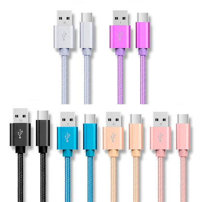 5 PCS USB to USB-C / Type-C Nylon Braided Charging Data Transmission Cable