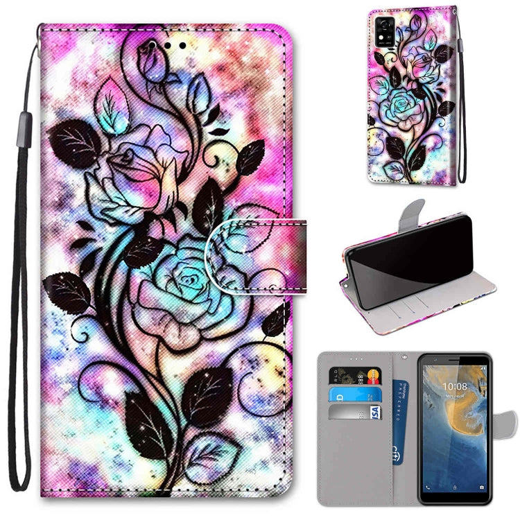 Coloured Drawing Cross Texture Horizontal Flip PU Leather Case with Holder & Card Slots & Wallet & Lanyard, Series 1