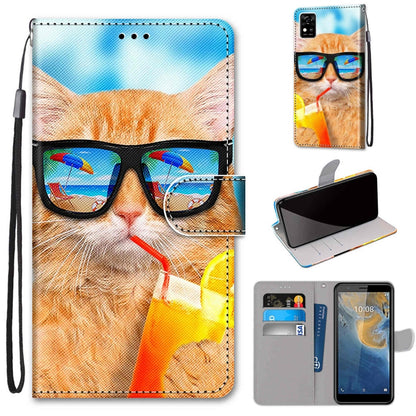 Coloured Drawing Cross Texture Horizontal Flip PU Leather Case with Holder & Card Slots & Wallet & Lanyard, Series 1