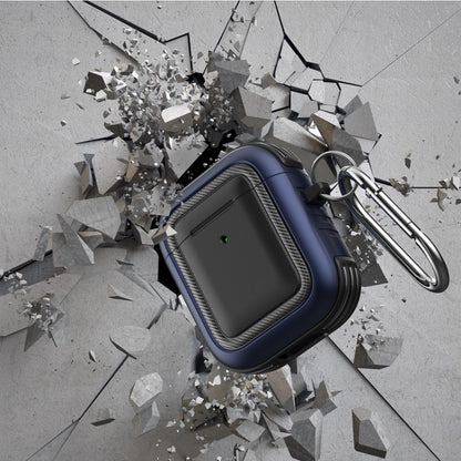 Wireless Earphones Shockproof TPU + PC Protective Case with Carabiner, For AirPods 1 / 2