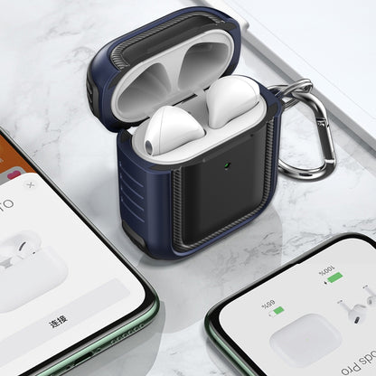 Wireless Earphones Shockproof TPU + PC Protective Case with Carabiner