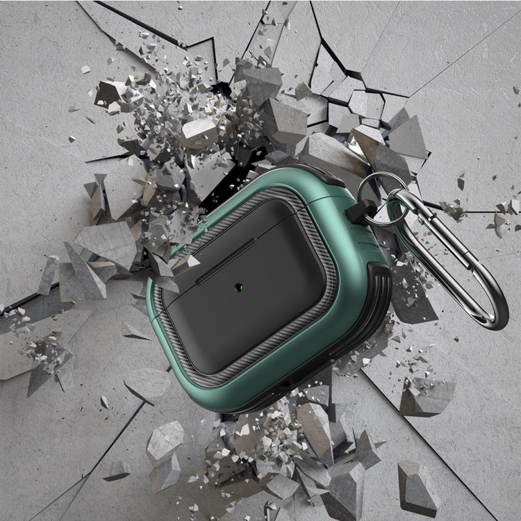 Wireless Earphones Shockproof TPU + PC Protective Case with Carabiner, For AirPods Pro