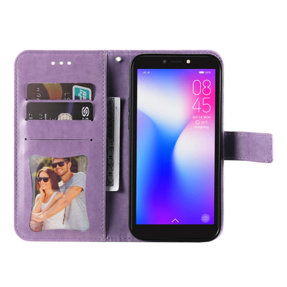 7-petal Flowers Embossing Pattern Horizontal Flip PU Leather Case with Holder & Card Slots & Wallet & Photo Frame, For Tecno Pop 2 F, For Tecno Spark 6, For Tecno Spark 6 Go