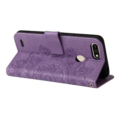 7-petal Flowers Embossing Pattern Horizontal Flip PU Leather Case with Holder & Card Slots & Wallet & Photo Frame, For Tecno Pop 2 F, For Tecno Spark 6, For Tecno Spark 6 Go