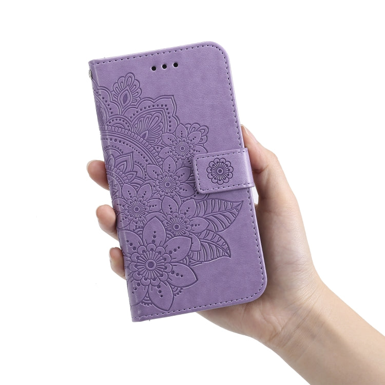 7-petal Flowers Embossing Pattern Horizontal Flip PU Leather Case with Holder & Card Slots & Wallet & Photo Frame, For Tecno Pop 2 F, For Tecno Spark 6, For Tecno Spark 6 Go