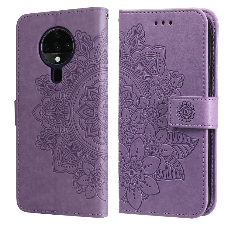 7-petal Flowers Embossing Pattern Horizontal Flip PU Leather Case with Holder & Card Slots & Wallet & Photo Frame