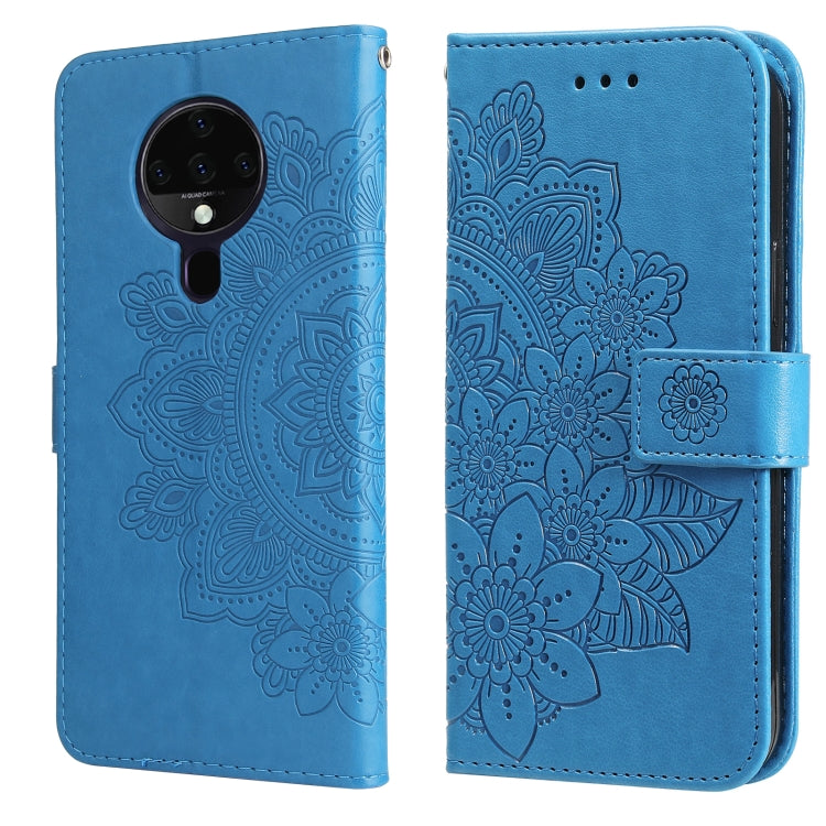 7-petal Flowers Embossing Pattern Horizontal Flip PU Leather Case with Holder & Card Slots & Wallet & Photo Frame, For Tecno Pop 2 F, For Tecno Spark 6, For Tecno Spark 6 Go
