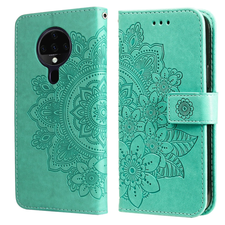 7-petal Flowers Embossing Pattern Horizontal Flip PU Leather Case with Holder & Card Slots & Wallet & Photo Frame, For Tecno Pop 2 F, For Tecno Spark 6, For Tecno Spark 6 Go