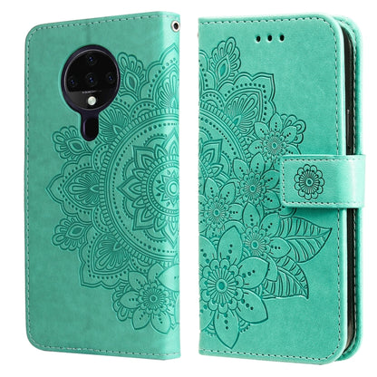 7-petal Flowers Embossing Pattern Horizontal Flip PU Leather Case with Holder & Card Slots & Wallet & Photo Frame, For Tecno Pop 2 F, For Tecno Spark 6, For Tecno Spark 6 Go