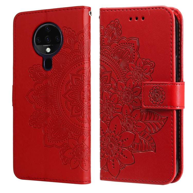 7-petal Flowers Embossing Pattern Horizontal Flip PU Leather Case with Holder & Card Slots & Wallet & Photo Frame, For Tecno Pop 2 F, For Tecno Spark 6, For Tecno Spark 6 Go