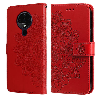 7-petal Flowers Embossing Pattern Horizontal Flip PU Leather Case with Holder & Card Slots & Wallet & Photo Frame, For Tecno Pop 2 F, For Tecno Spark 6, For Tecno Spark 6 Go