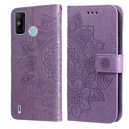 7-petal Flowers Embossing Pattern Horizontal Flip PU Leather Case with Holder & Card Slots & Wallet & Photo Frame