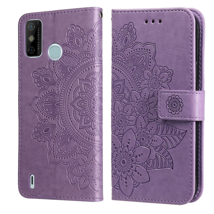 7-petal Flowers Embossing Pattern Horizontal Flip PU Leather Case with Holder & Card Slots & Wallet & Photo Frame, For Tecno Pop 2 F, For Tecno Spark 6, For Tecno Spark 6 Go