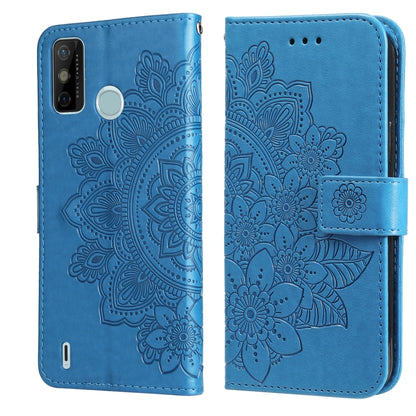 7-petal Flowers Embossing Pattern Horizontal Flip PU Leather Case with Holder & Card Slots & Wallet & Photo Frame